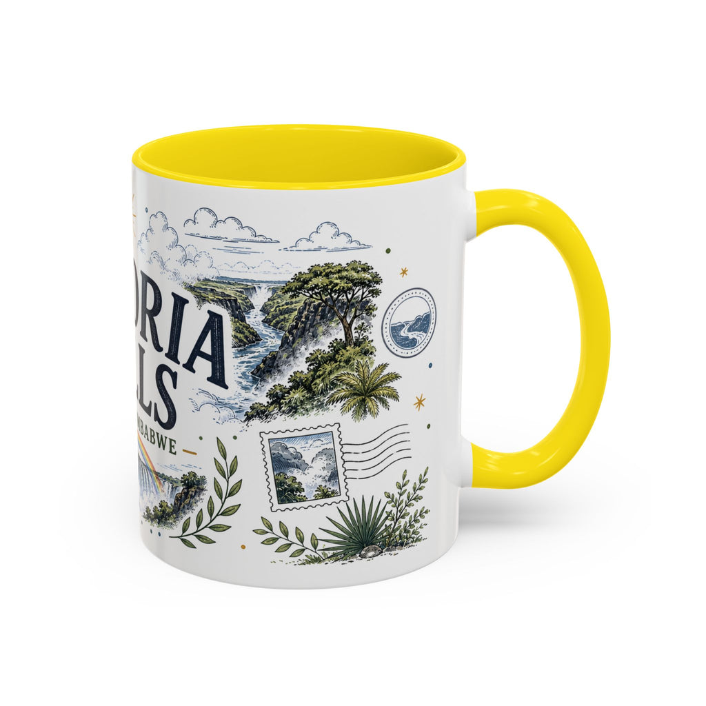 Victoria Falls Coffee Mug | Travel Destination Souvenir Gift | Accent Color Ceramic 11oz 15oz