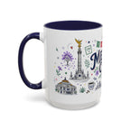 Mexico City Coffee Mug | Mexico Souvenir Travel Gift | Accent Color Ceramic 11oz 15oz