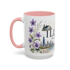 Illinois State Map Mug | Botanical Travel Sketch, Moving Away Gift (11oz 15oz)