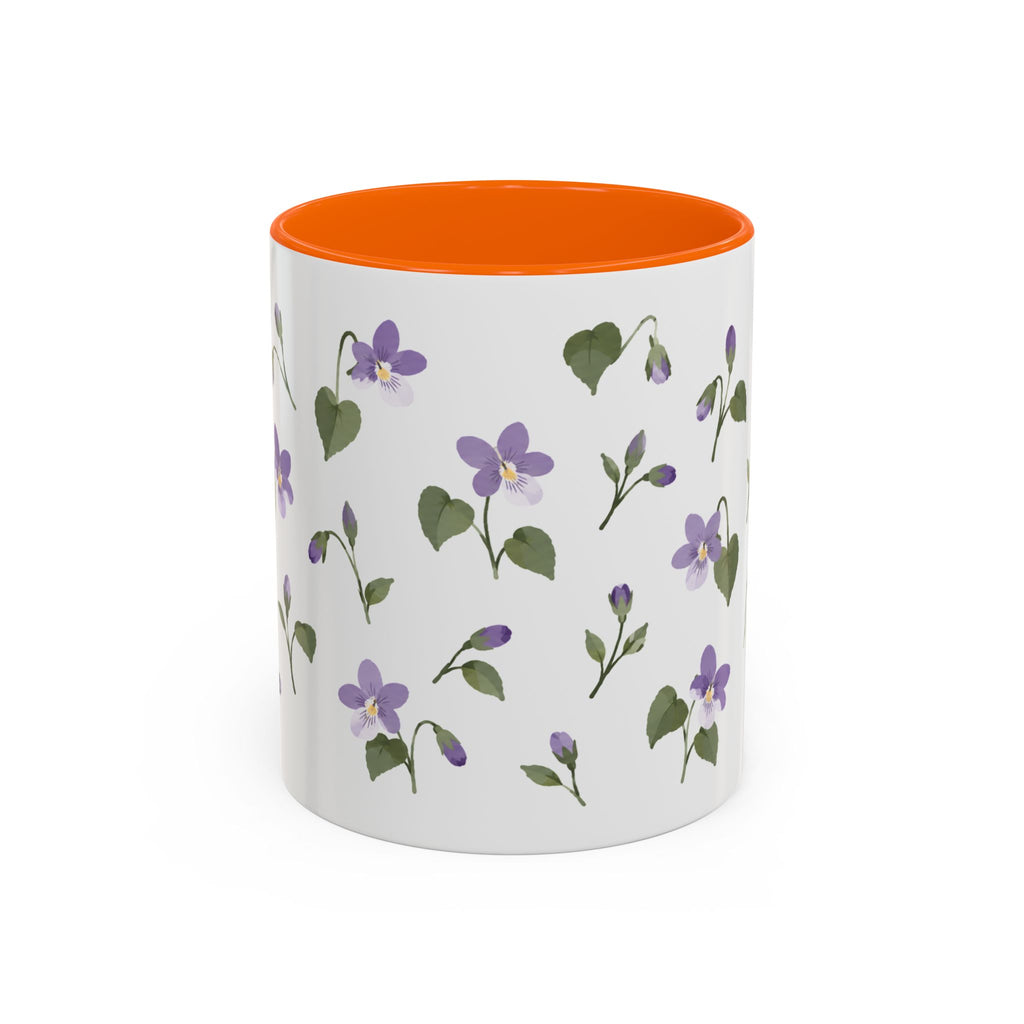 Wisconsin Wood Violet Mug, State Flower Floral Coffee Cup, 11oz Botanical Gift