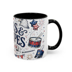 Stars and Stripes Forever Coffee Mug | Patriotic 4th of July Gift | Accent Color Ceramic 11oz 15oz