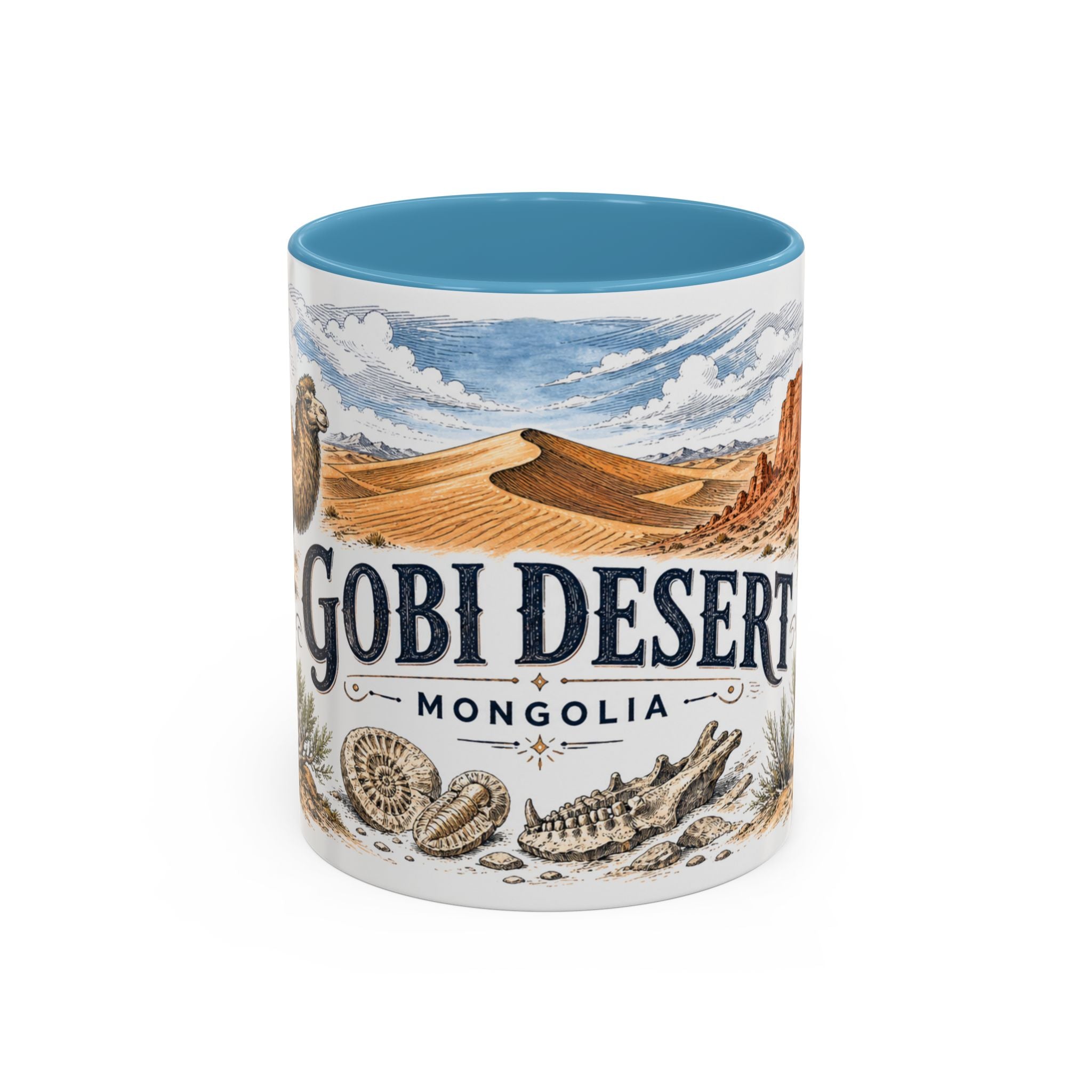 Gobi Desert Mug, Mongolia Travel Souvenir, Bucket List Gift, Accent Ceramic Coffee Mug 11oz 15oz