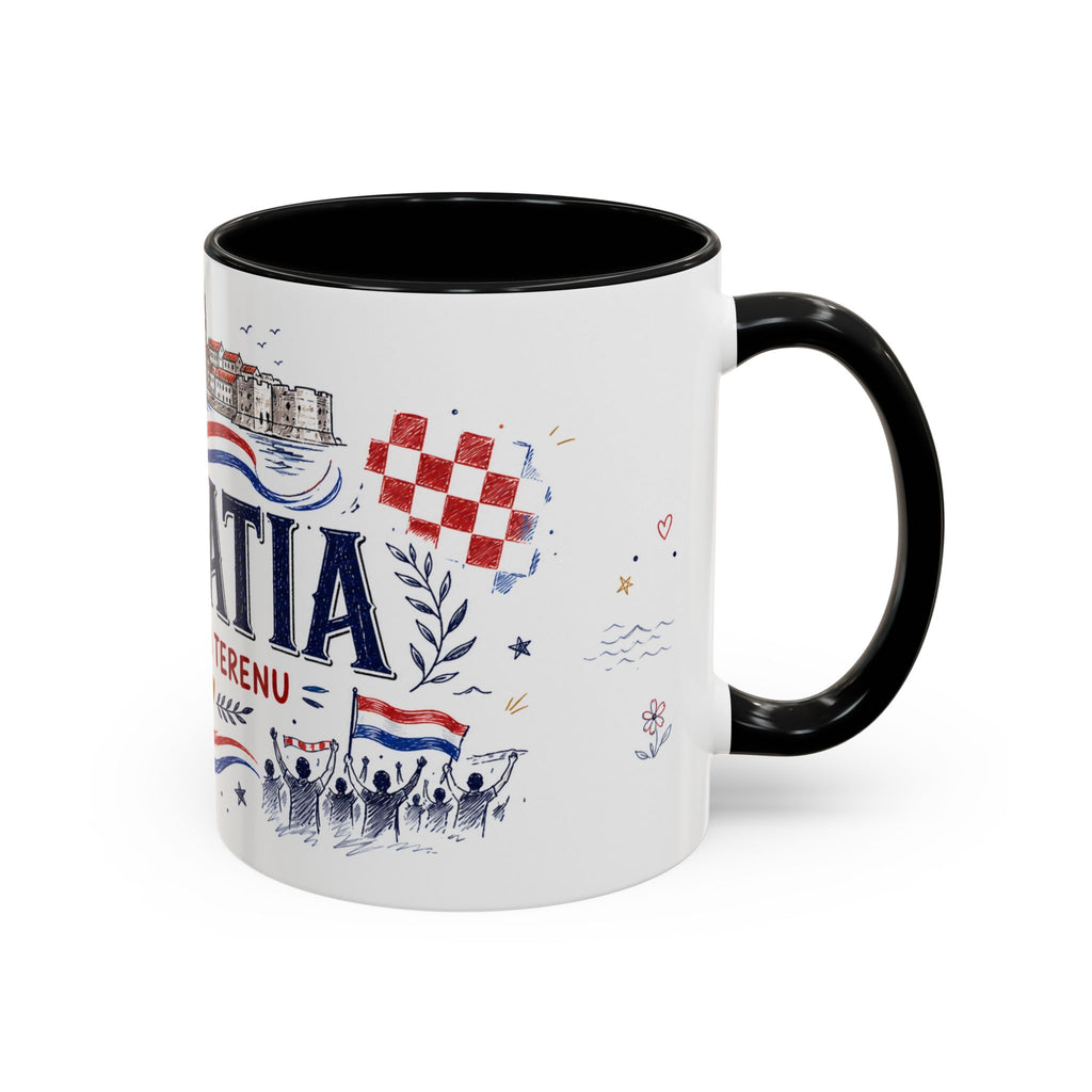 Croatia Soccer Coffee Mug | World Cup Fan Gift | Accent Color Ceramic 11oz 15oz Match Day Cup
