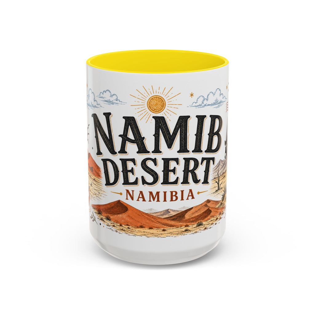 Namib Desert Coffee Mug | Travel Destination Souvenir Gift | Accent Color Ceramic 11oz 15oz