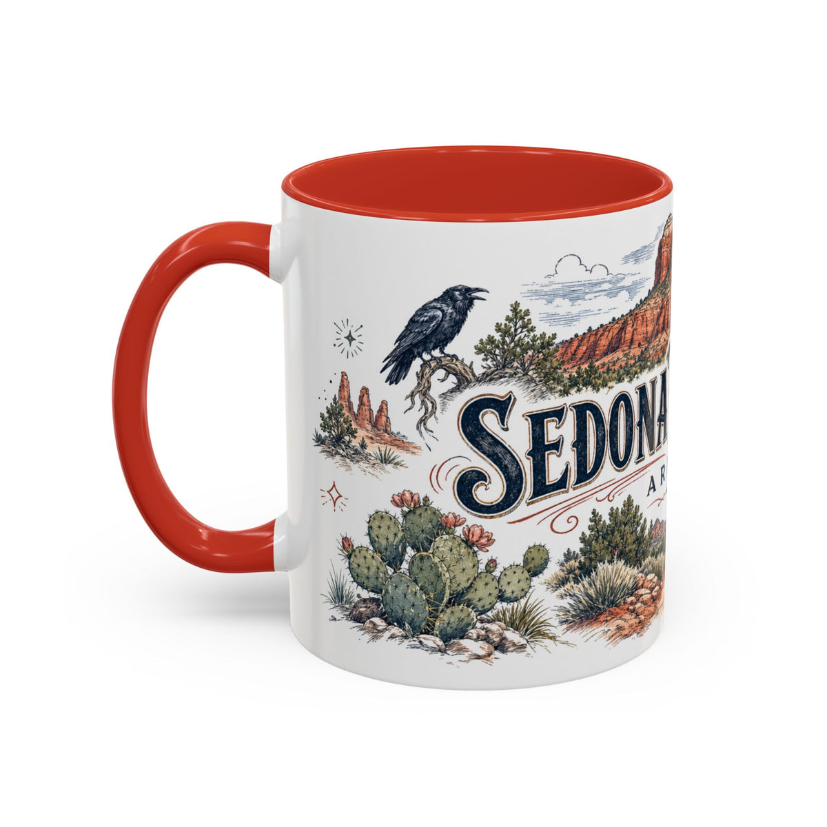 Sedona Red Rocks Mug, Arizona Travel Souvenir, Bucket List Gift, Accent Ceramic Coffee Mug 11oz 15oz