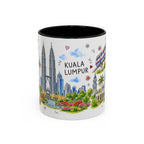 Kuala Lumpur Illustrated Travel Mug | City Souvenir Accent Coffee Mug | 11oz 15oz Ceramic Cup