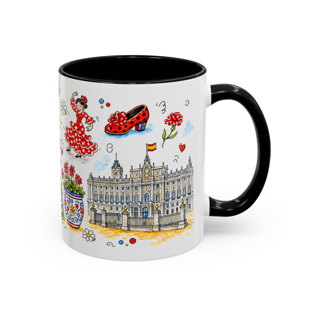 Madrid Travel Mug | European City Souvenir Accent Coffee Mug | 11oz 15oz Ceramic Cup