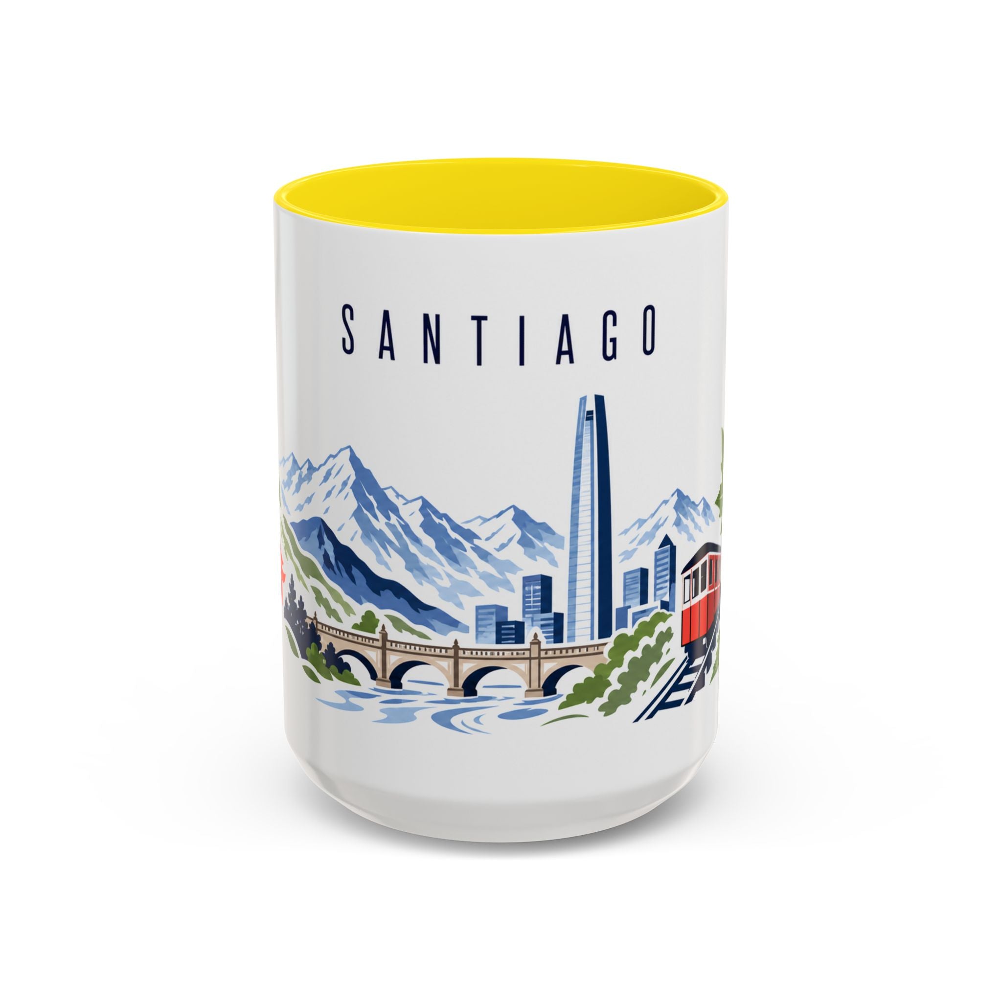 Santiago Coffee Mug | Chile Travel Souvenir | Porcelain Decal City Gift | 11oz 15oz Accent Mug