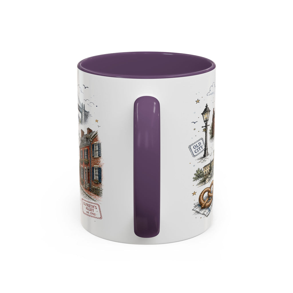 Philadelphia Coffee Mug | Pennsylvania Souvenir City Gift | Accent Color Ceramic 11oz 15oz