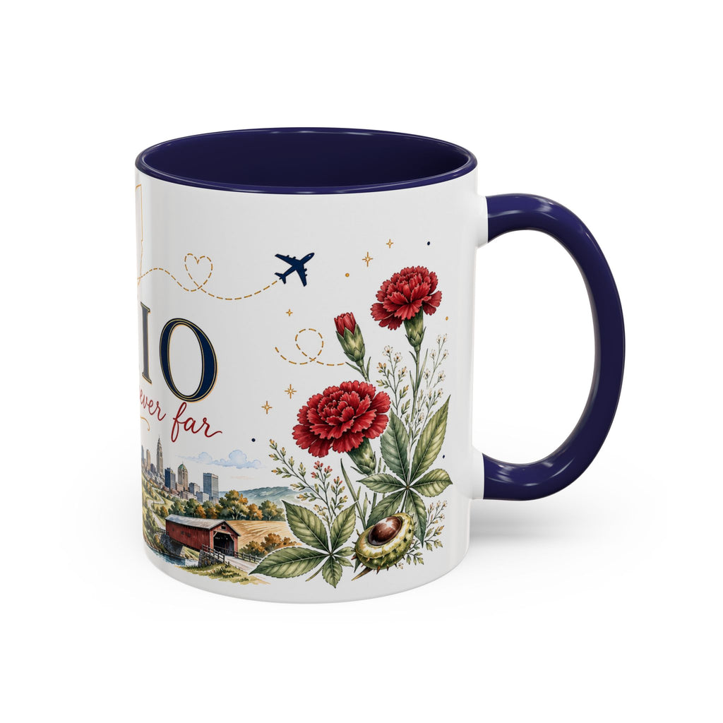 Ohio State Map Mug | Botanical Travel Sketch, Homesick Gift, Long Distance Friendship