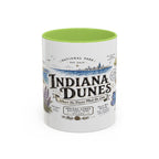 Indiana Dunes National Park Coffee Mug | Indiana Lake Michigan Beach Gift | Accent Color Ceramic 11oz 15oz