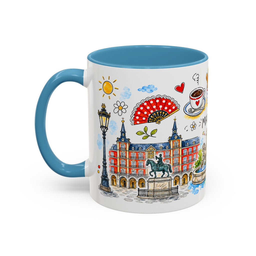 Madrid Travel Mug | European City Souvenir Accent Coffee Mug | 11oz 15oz Ceramic Cup