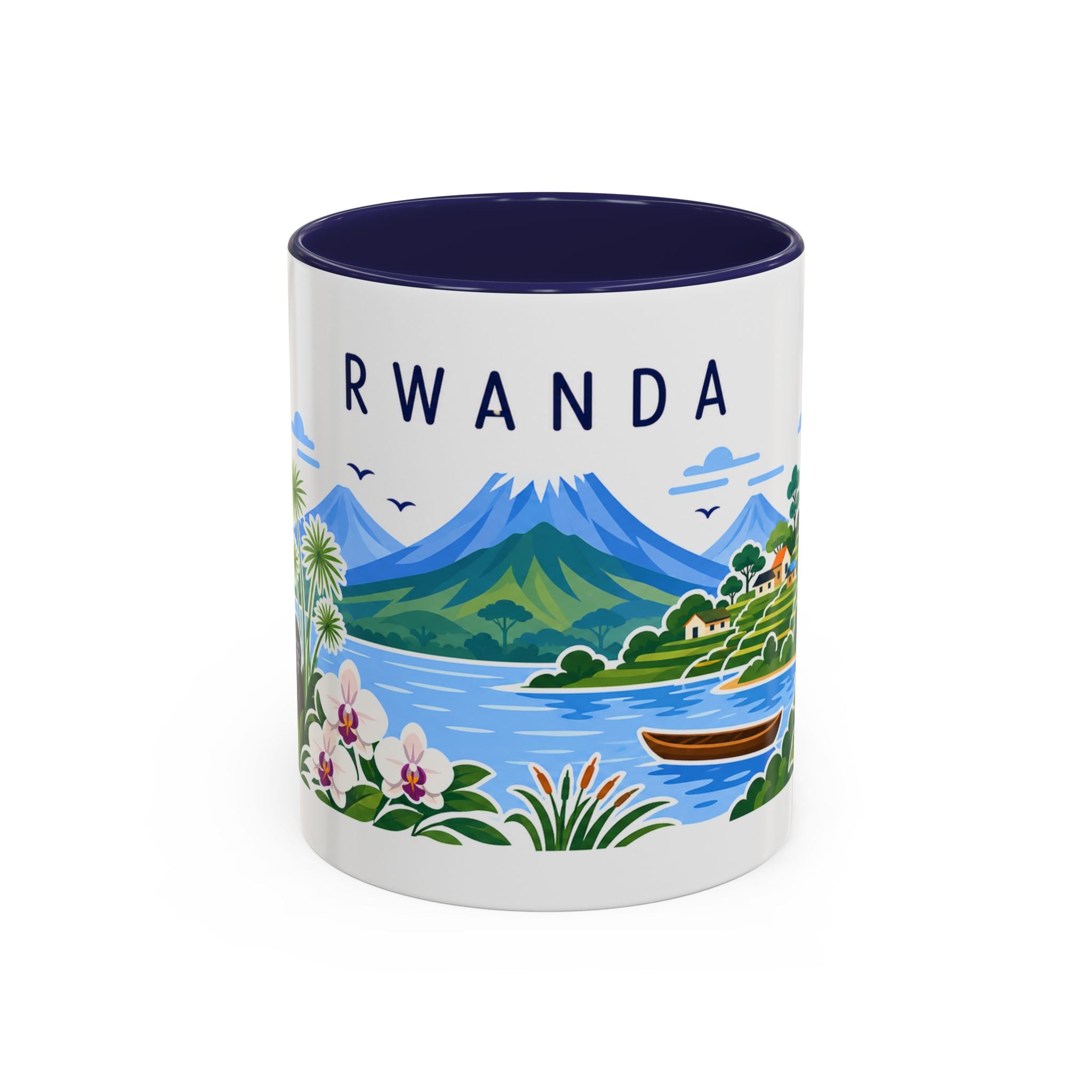 Rwanda Coffee Mug | Travel Souvenir Accent Mug | Country Gift Ceramic Cup 11oz 15oz
