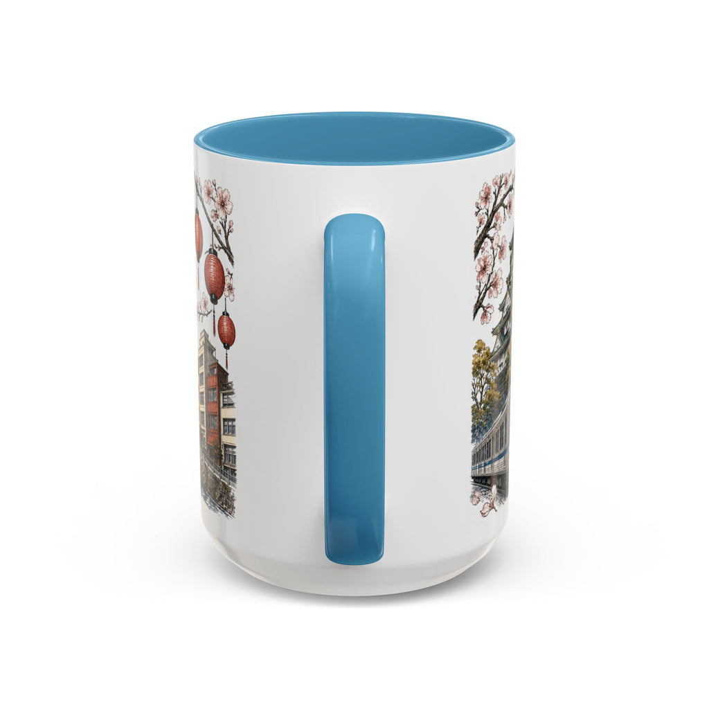 Osaka Coffee Mug | Japan Travel Souvenir | Vintage Illustrated City Gift | 11 oz 15 oz Accent Mug