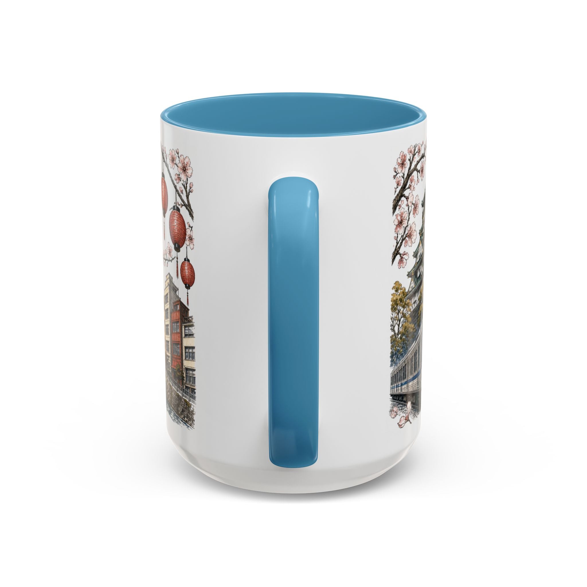 Osaka Coffee Mug | Japan Travel Souvenir | Vintage Illustrated City Gift | 11 oz 15 oz Accent Mug