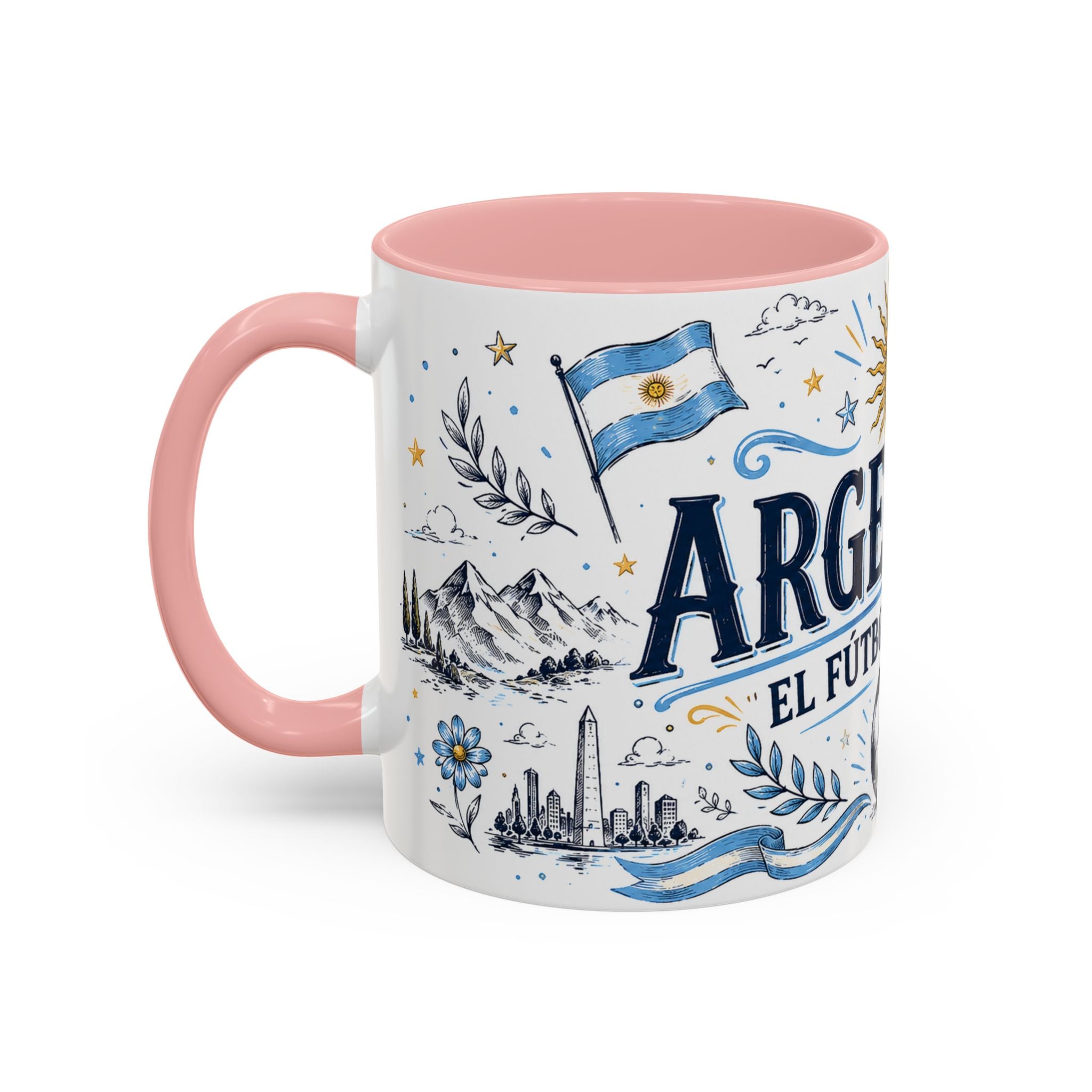 Argentina Soccer Coffee Mug | Soccer Fan Gift | Accent Color Ceramic 11oz 15oz Match Day Cup