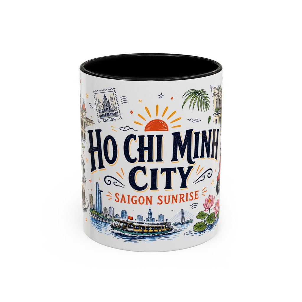 Ho Chi Minh City Coffee Mug | Vietnam Souvenir Travel Gift | Accent Color Ceramic 11oz 15oz