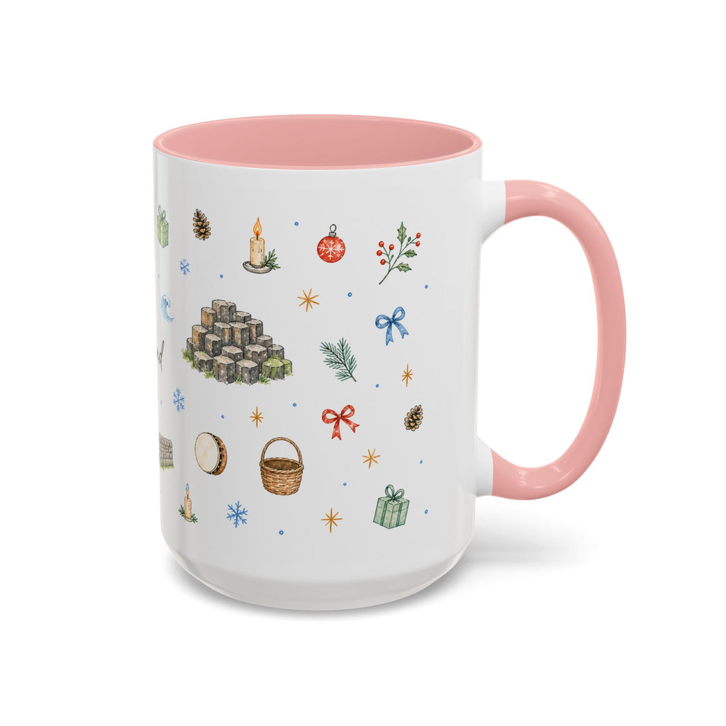 Ireland Christmas Mug | Watercolor Travel Souvenir | Holiday Gift | Accent Ceramic Coffee Cup 11oz 15oz