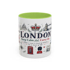 London Coffee Mug | England Souvenir Travel Gift | Accent Color Ceramic 11oz 15oz