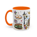 New Orleans Illustrated Travel Mug | City Souvenir Accent Coffee Mug | 11oz 15oz Ceramic Cup