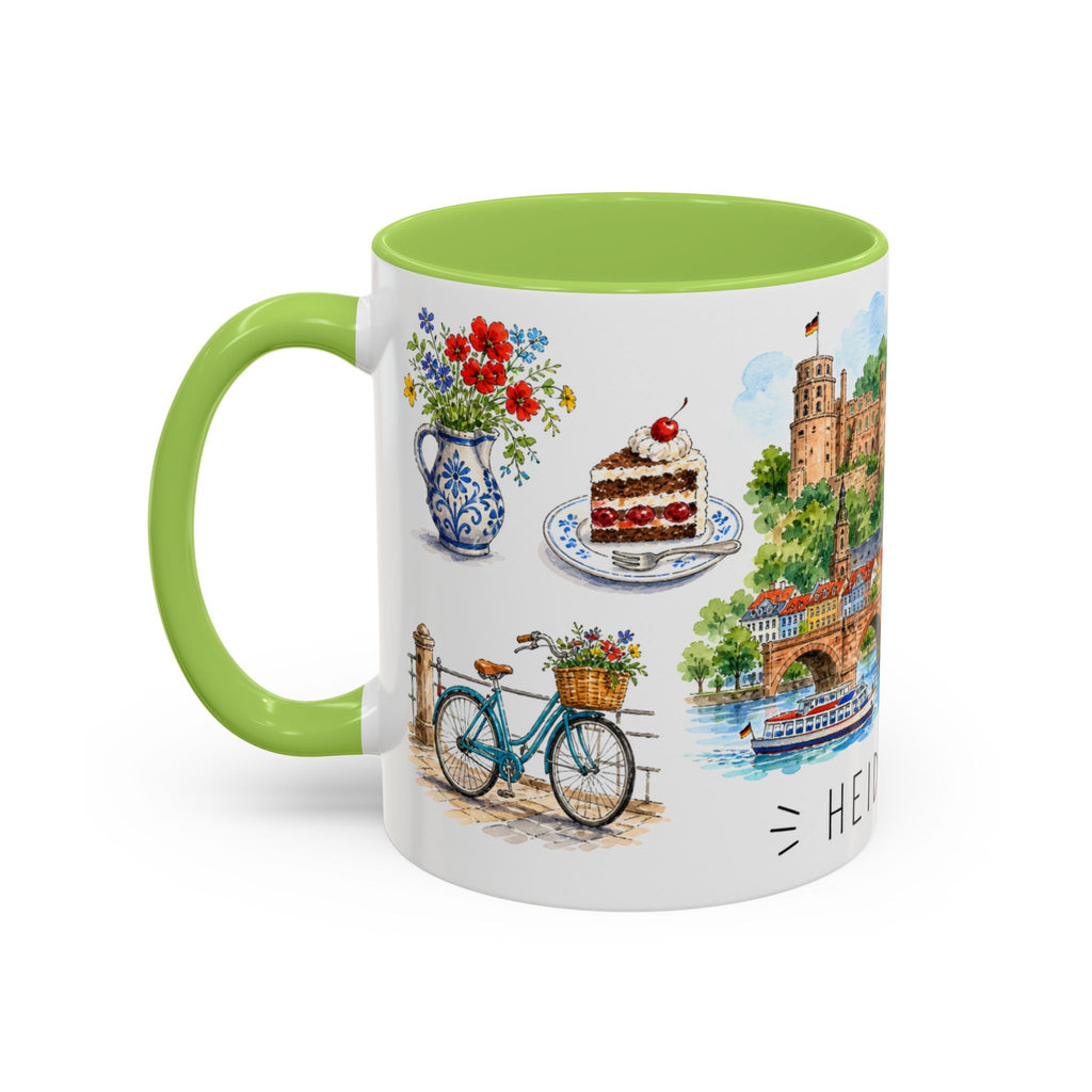 Heidelberg Illustrated Travel Mug | City Souvenir Accent Coffee Mug | 11oz 15oz Ceramic Cup