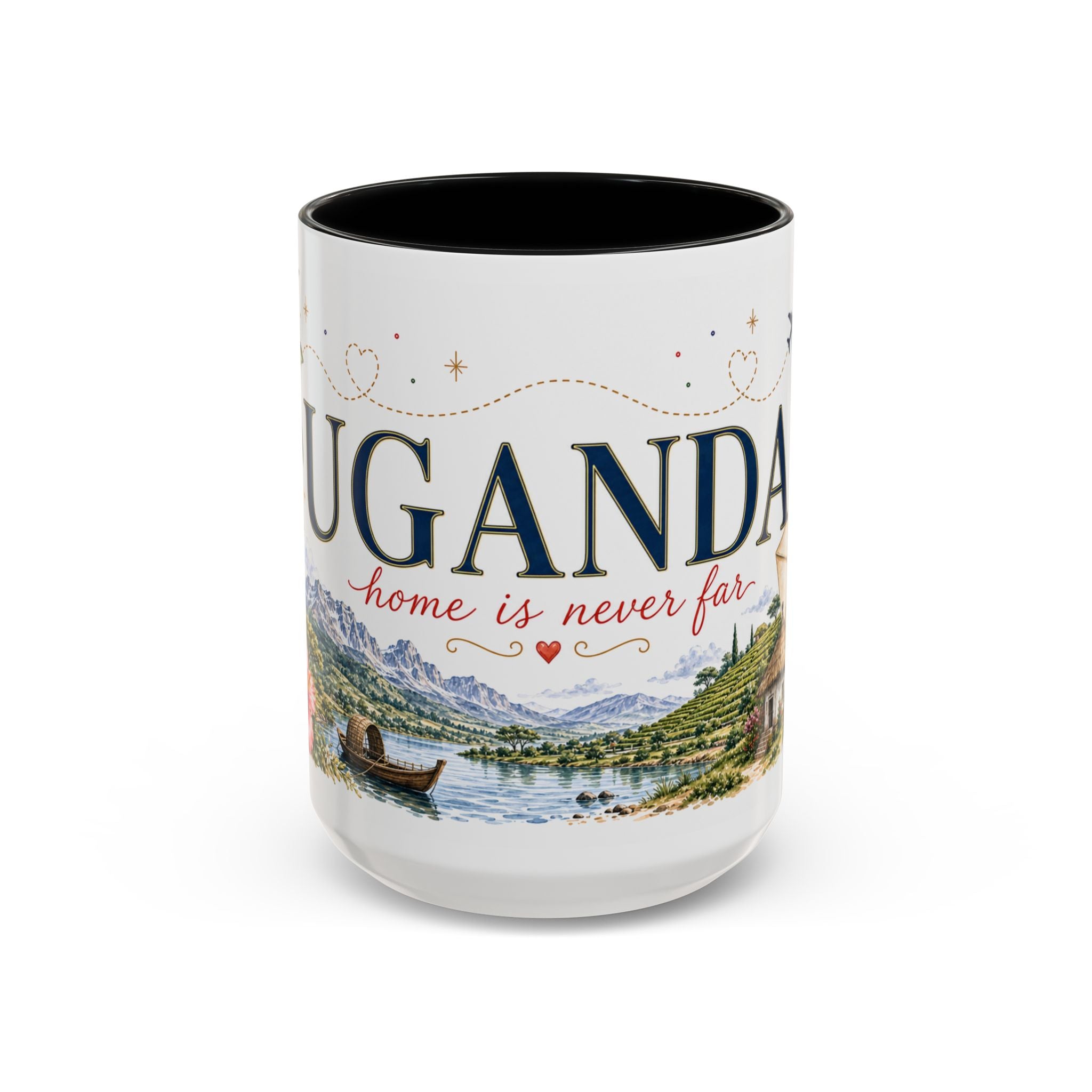 Uganda Home Country Mug | Moving Away Gift | Long Distance Friendship | 11 oz 15 oz Accent Mug
