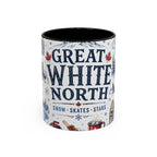 Great White North Coffee Mug | Canadian Pride Gift | Accent Color Ceramic 11oz 15oz