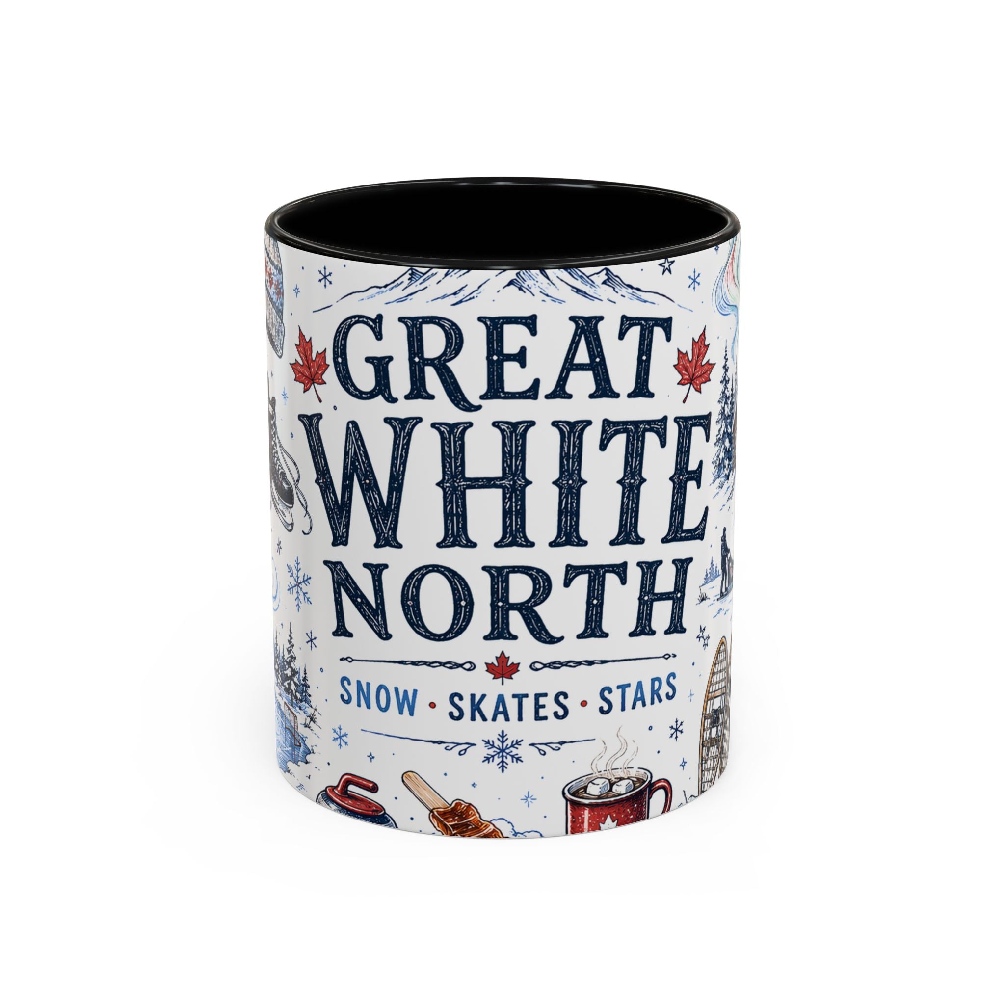 Great White North Coffee Mug | Canadian Pride Gift | Accent Color Ceramic 11oz 15oz