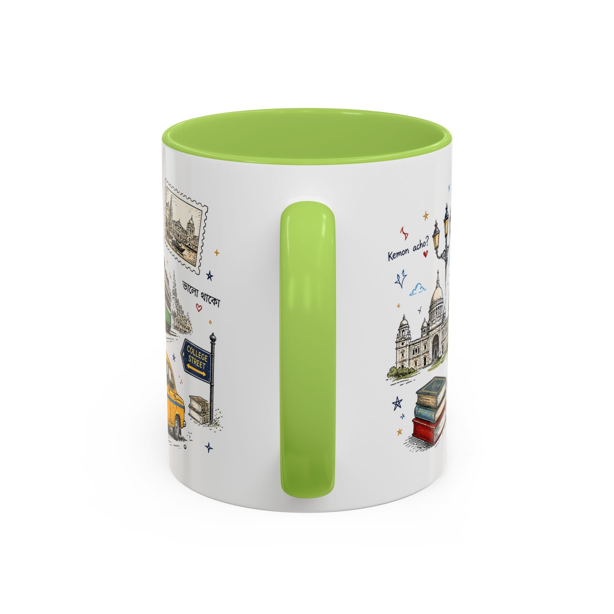 Kolkata Coffee Mug | India Souvenir Travel Gift | Accent Color Ceramic 11oz 15oz