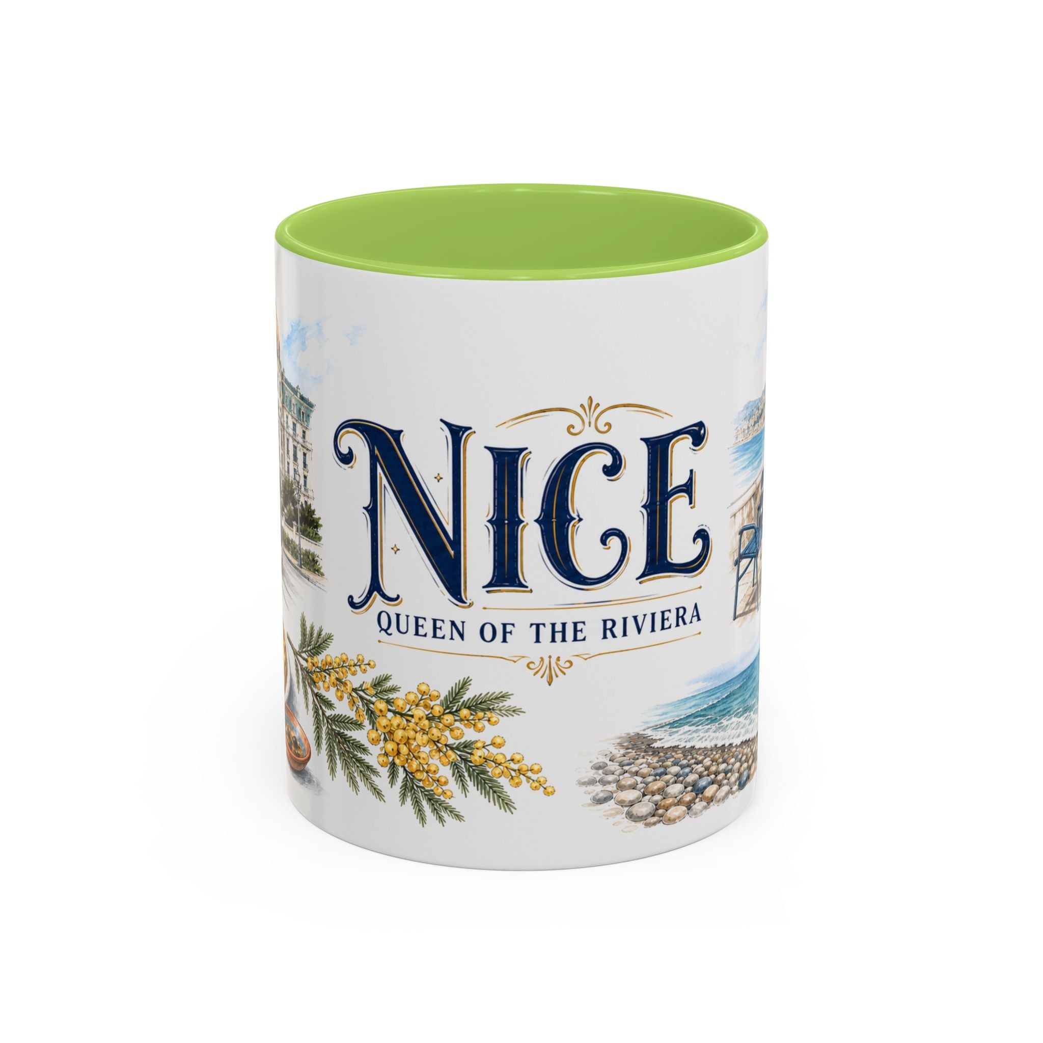 Nice Coffee Mug | France Travel Souvenir | Vintage Illustrated City Gift | 11 oz 15 oz Accent Mug