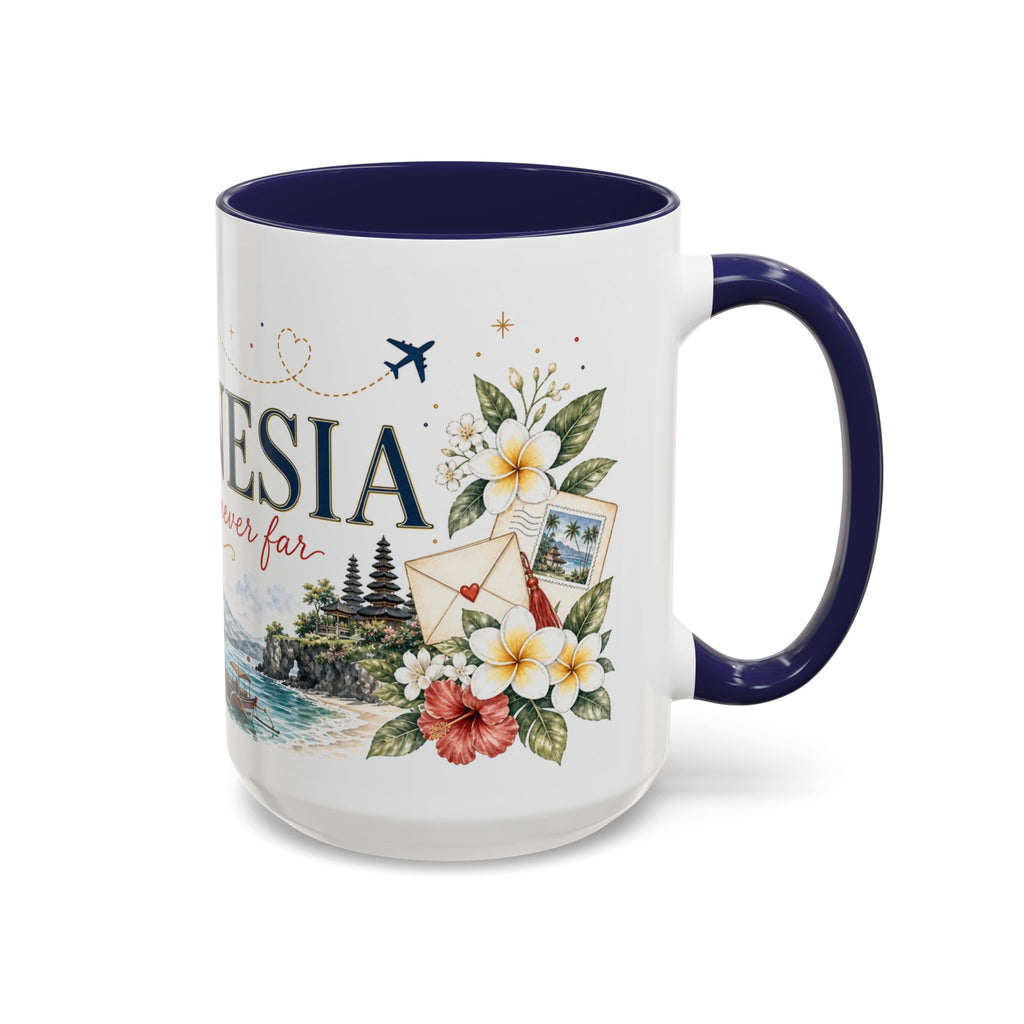 Indonesia Home Country Mug | Moving Away Gift | Long Distance Friendship | 11 oz 15 oz Accent Mug