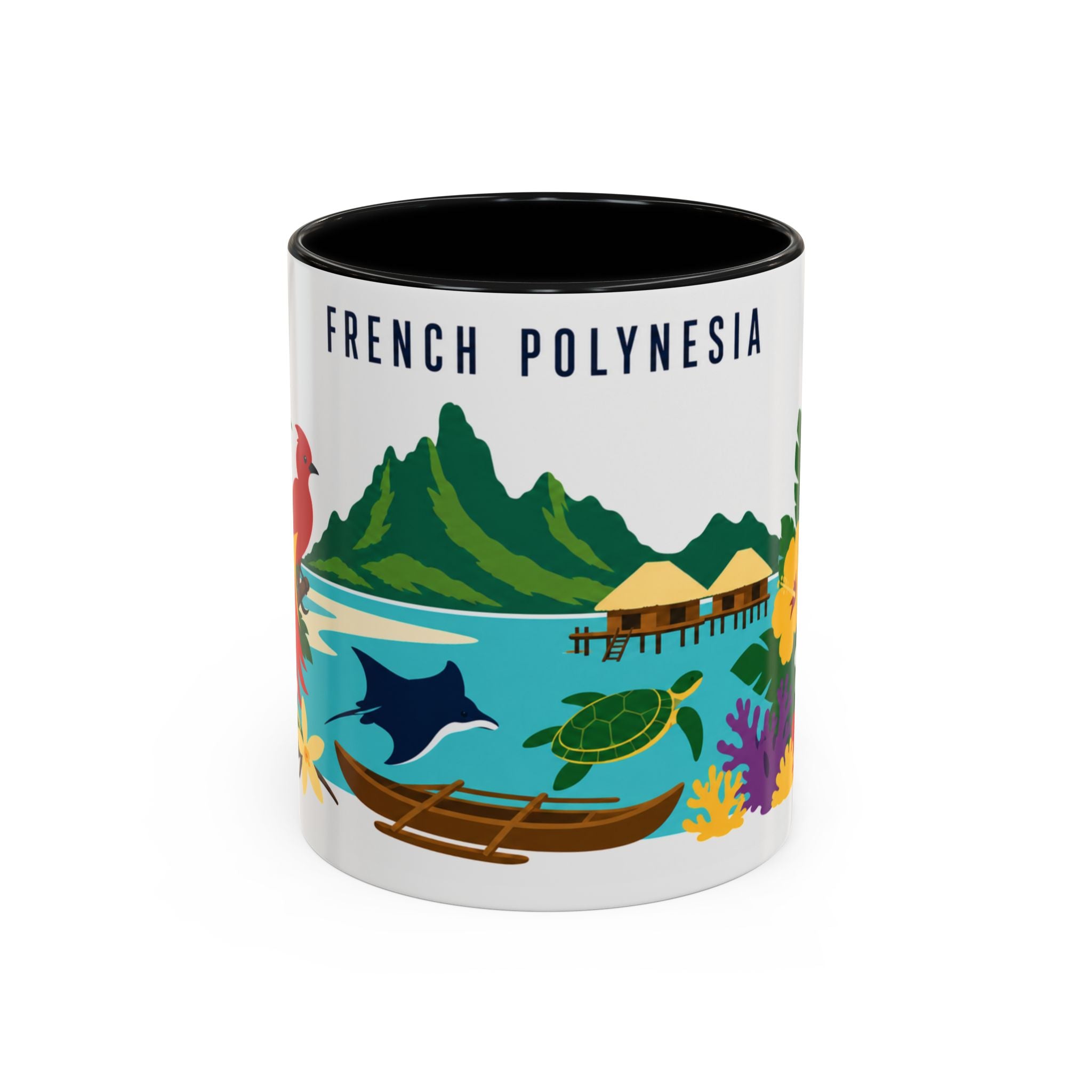 French Polynesia Coffee Mug | Travel Souvenir Accent Mug | Country Gift Ceramic Cup 11oz 15oz