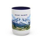 Mount Rainier National Park Coffee Mug | Solid Color Block Park Souvenir | 11oz 15oz Accent Mug