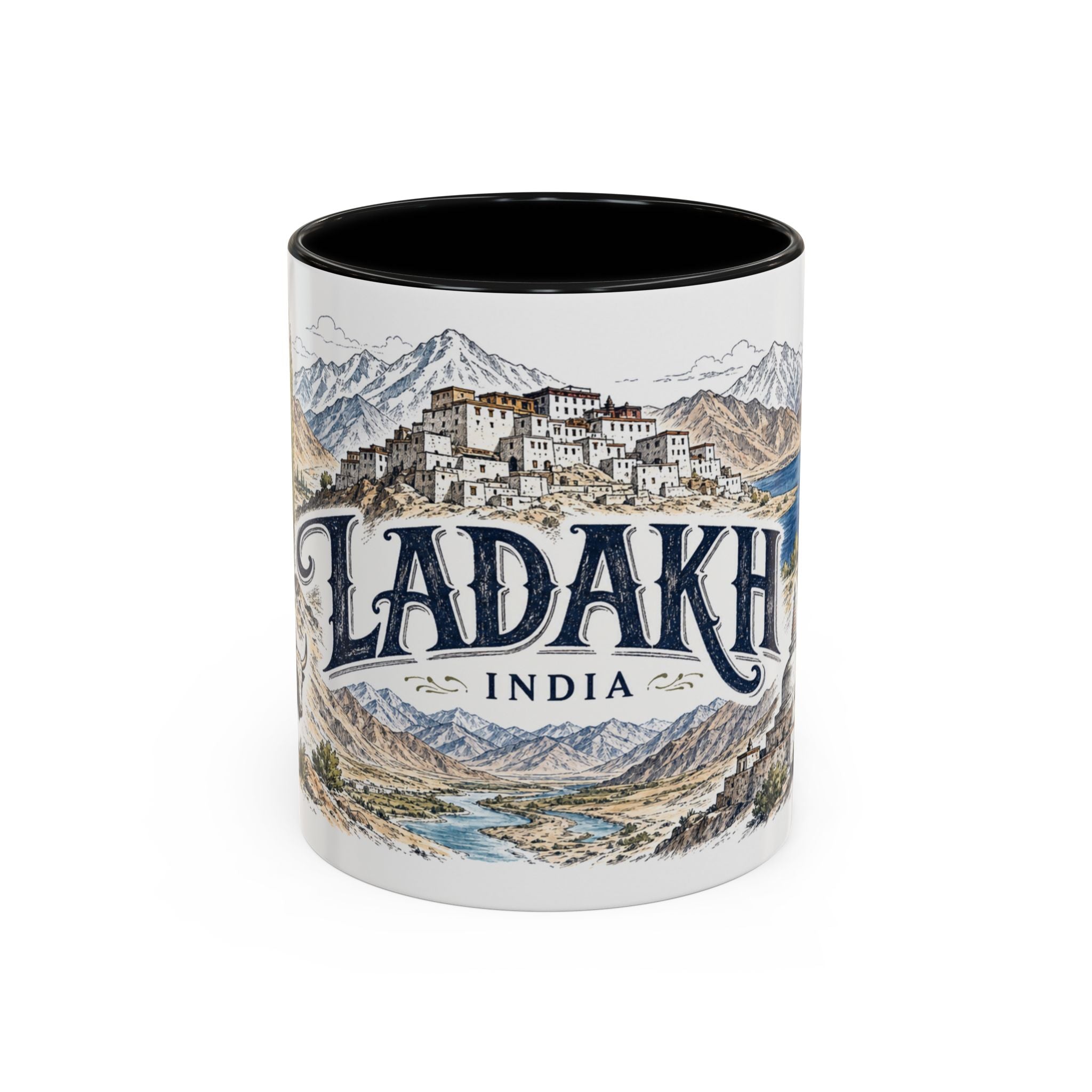 Ladakh Mug, India Travel Souvenir, Bucket List Gift, Accent Ceramic Coffee Mug 11oz 15oz