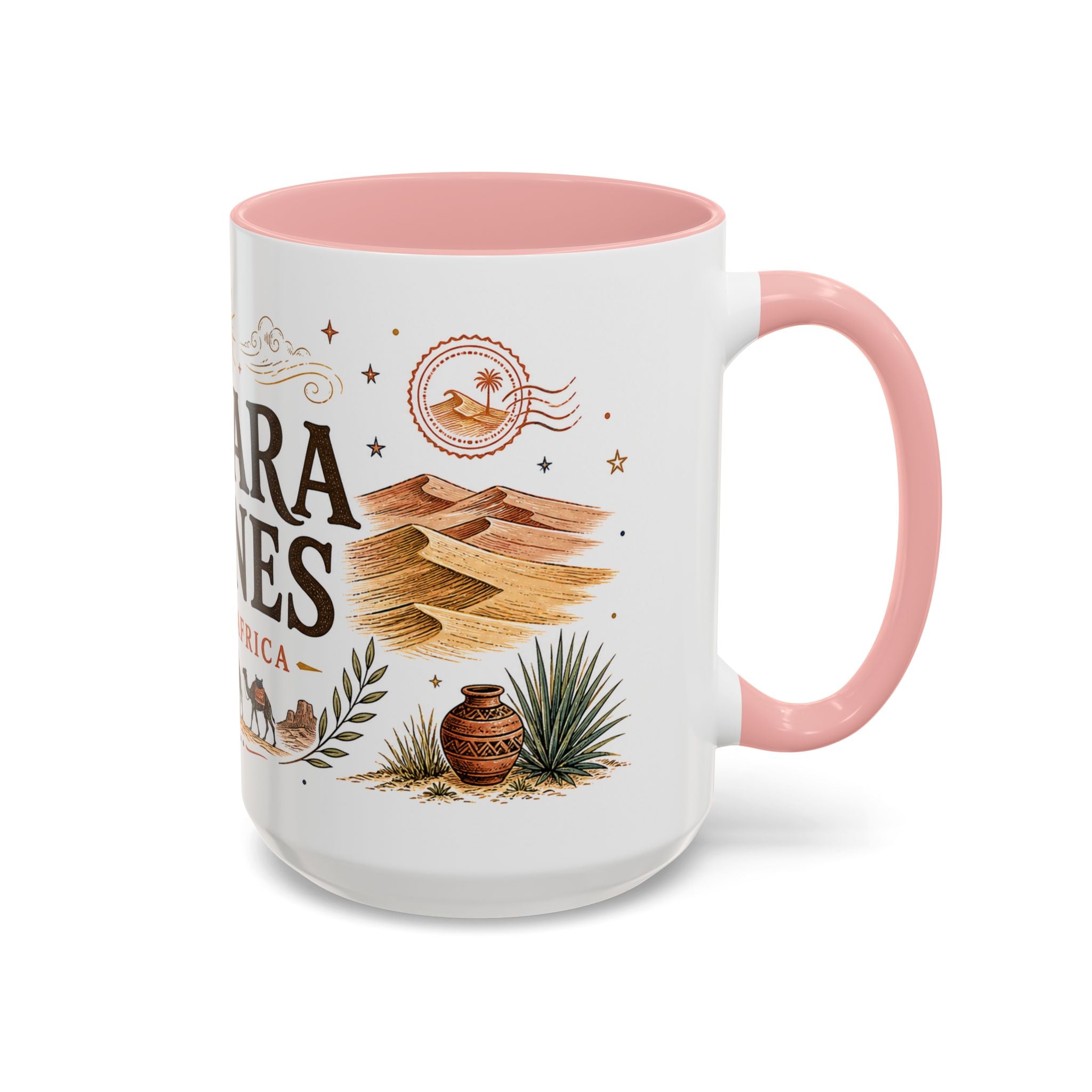 Sahara Dunes Coffee Mug | Travel Destination Souvenir Gift | Accent Color Ceramic 11oz 15oz