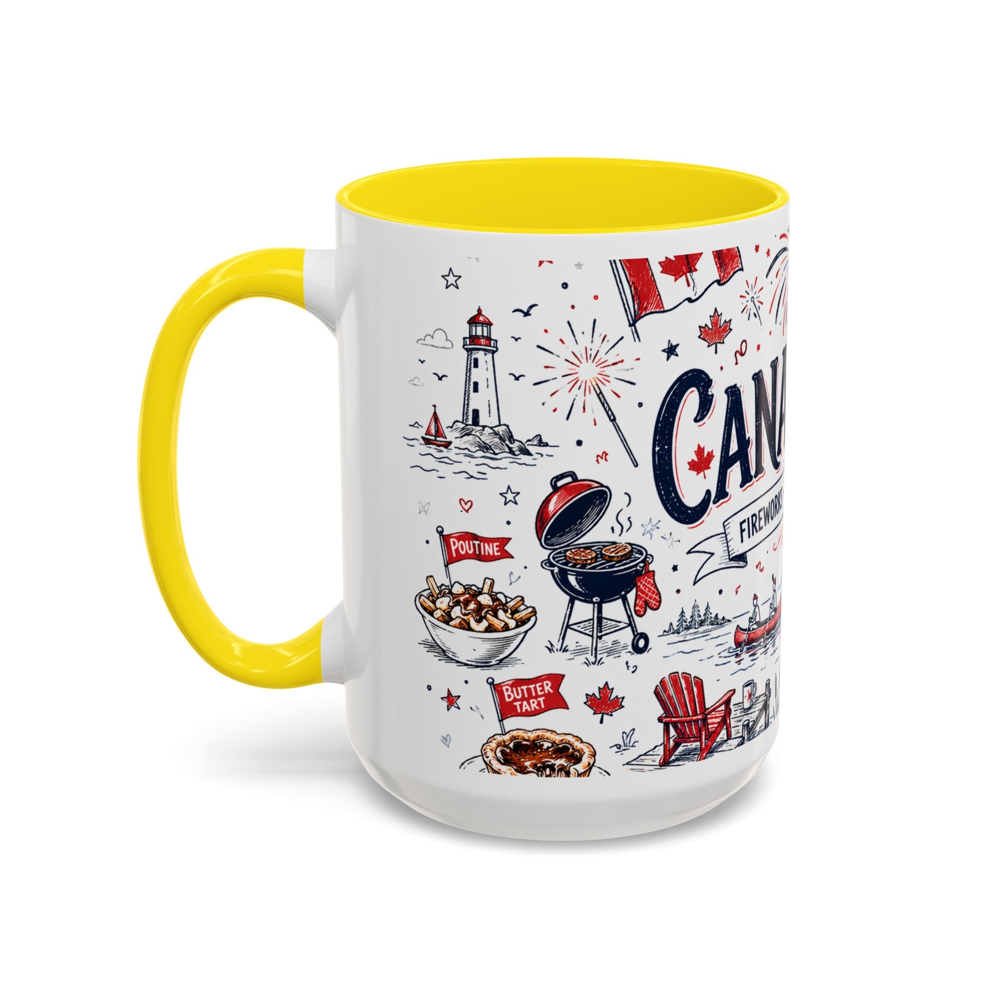 Canada Day Coffee Mug | Canadian Pride Gift | Accent Color Ceramic 11oz 15oz