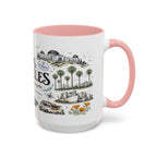 Los Angeles Coffee Mug | California Souvenir City Gift | Accent Color Ceramic 11oz 15oz