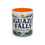Iguazu Falls Coffee Mug | Travel Destination Souvenir Gift | Accent Color Ceramic 11oz 15oz