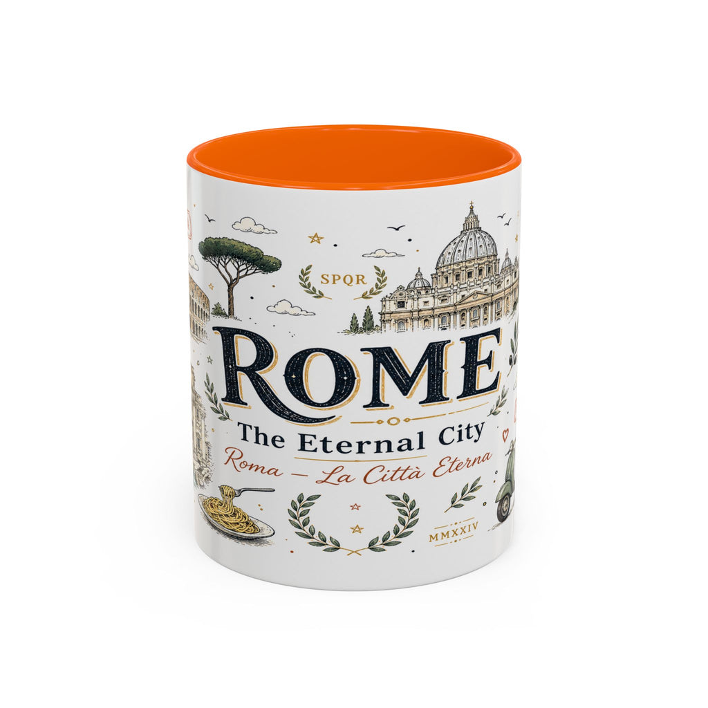 Rome Coffee Mug | Italy Souvenir Travel Gift | Accent Color Ceramic 11oz 15oz