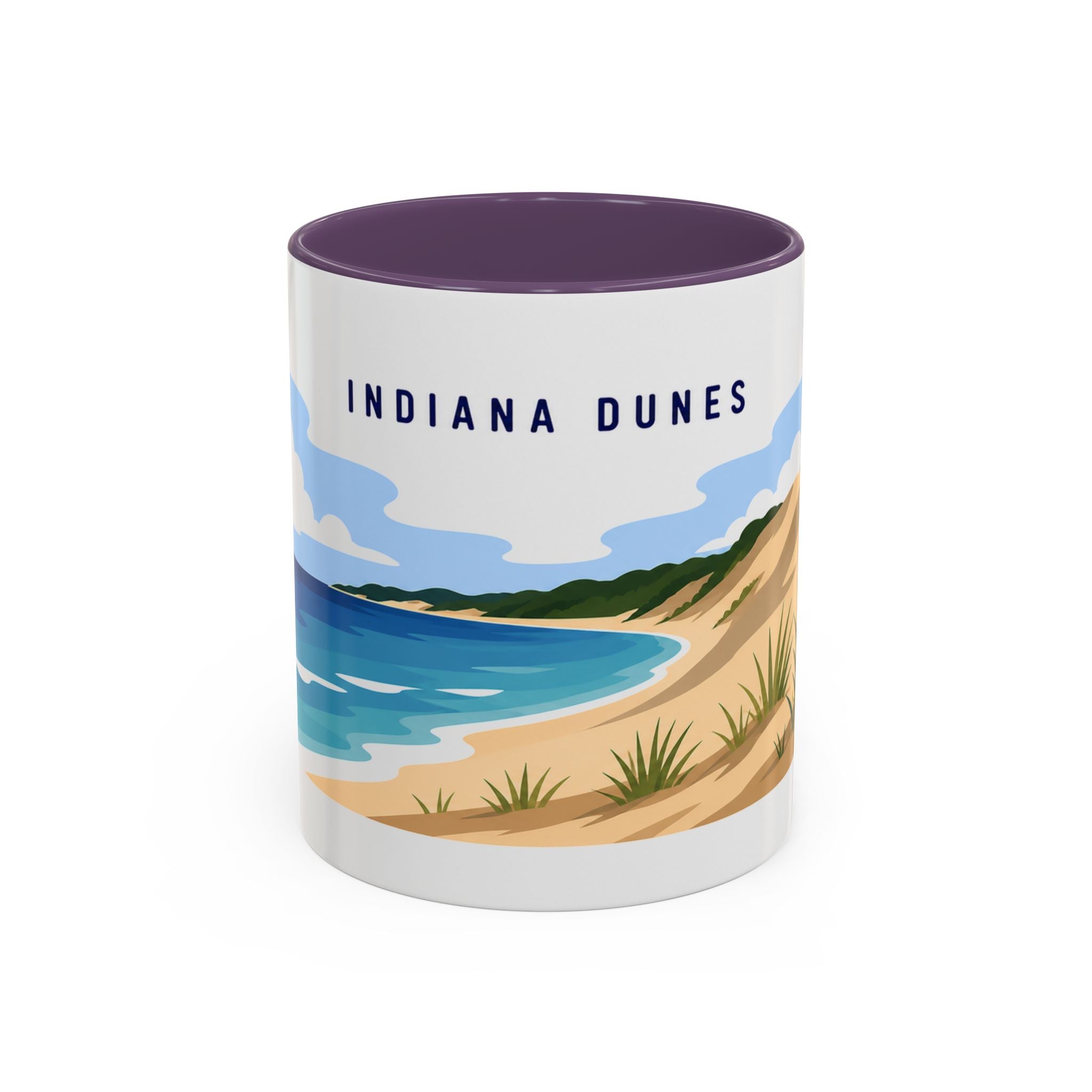 Indiana Dunes National Park Coffee Mug | Solid Color Block Park Souvenir | 11oz 15oz Accent Mug