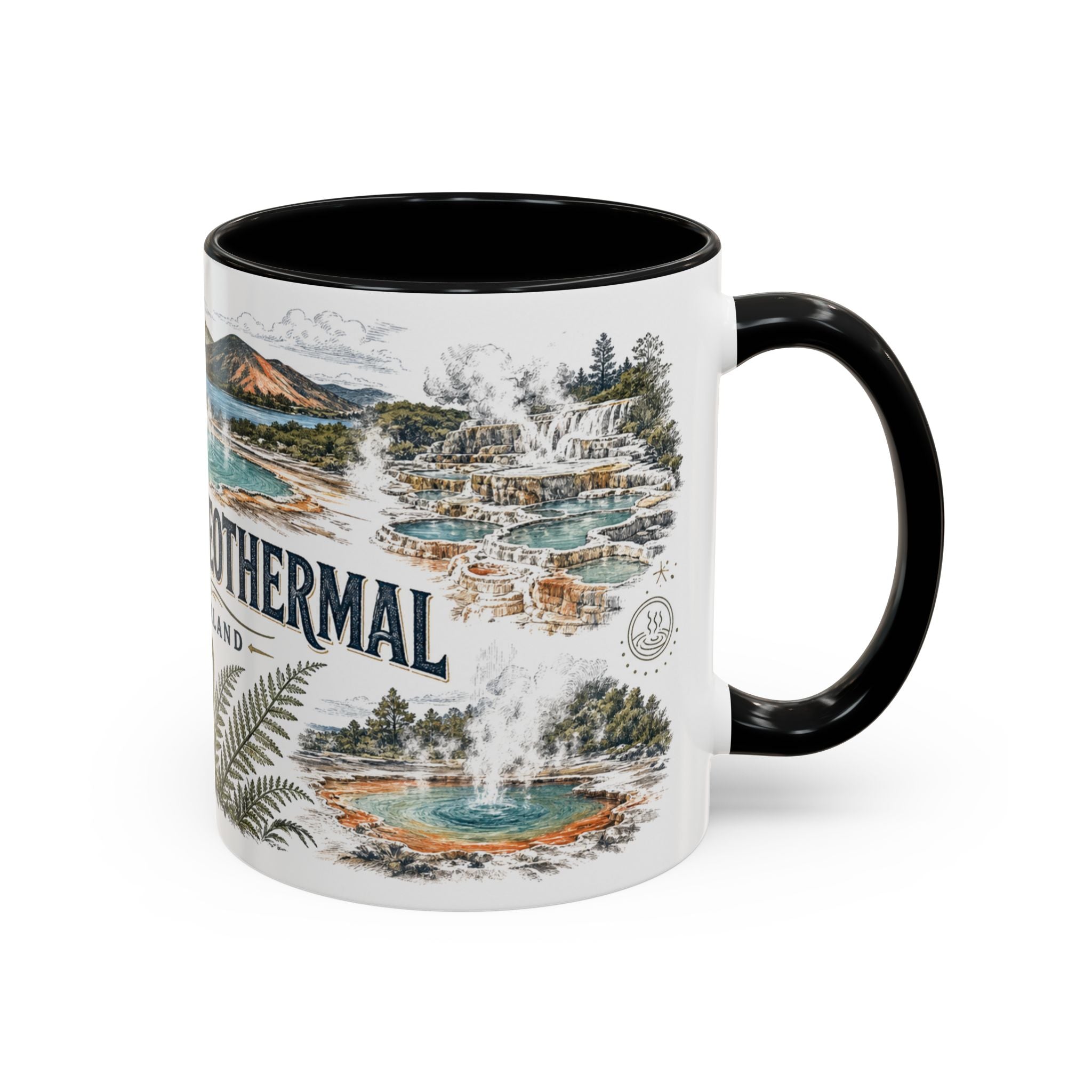 Rotorua Geothermal Mug, New Zealand Travel Souvenir, Bucket List Gift, Accent Ceramic Coffee Mug 11oz 15oz