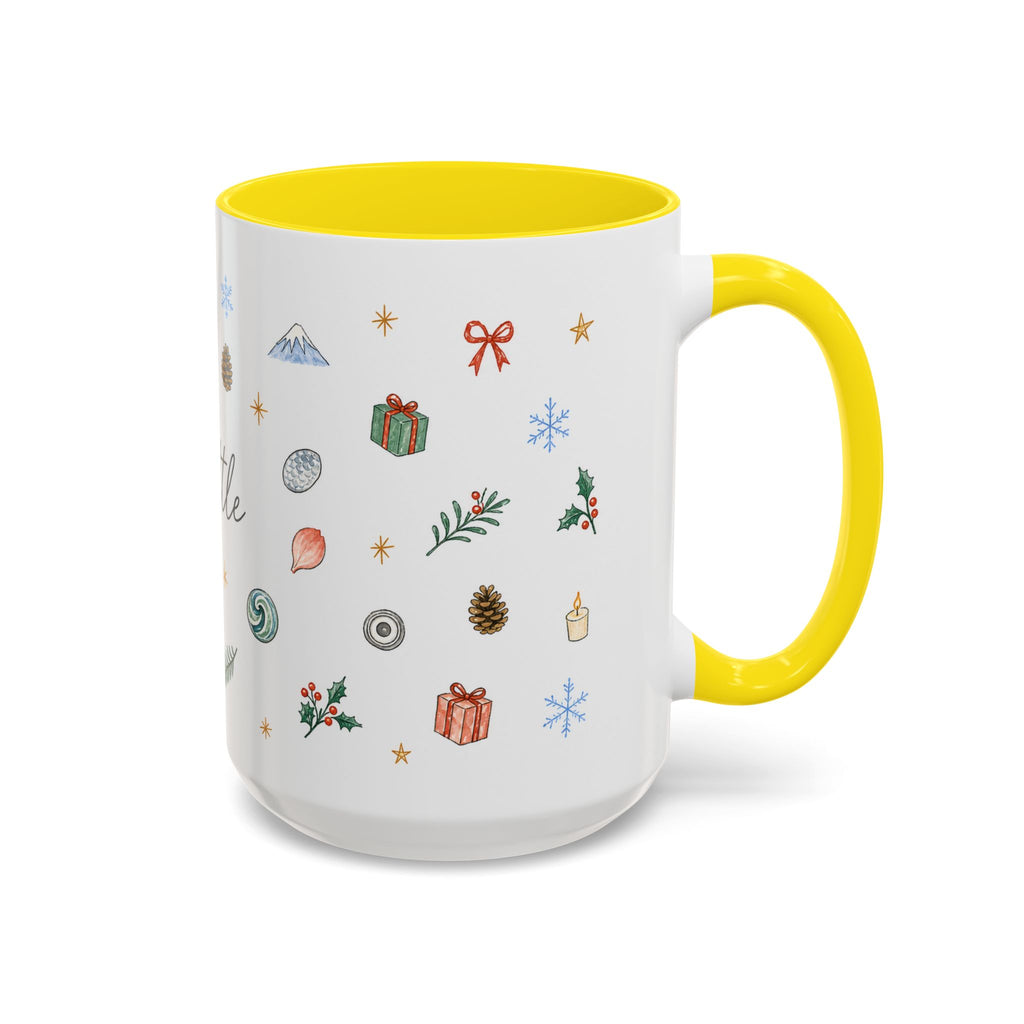 Seattle Christmas Mug | Watercolor Travel Souvenir | Holiday Gift | Accent Ceramic Coffee Cup 11oz 15oz