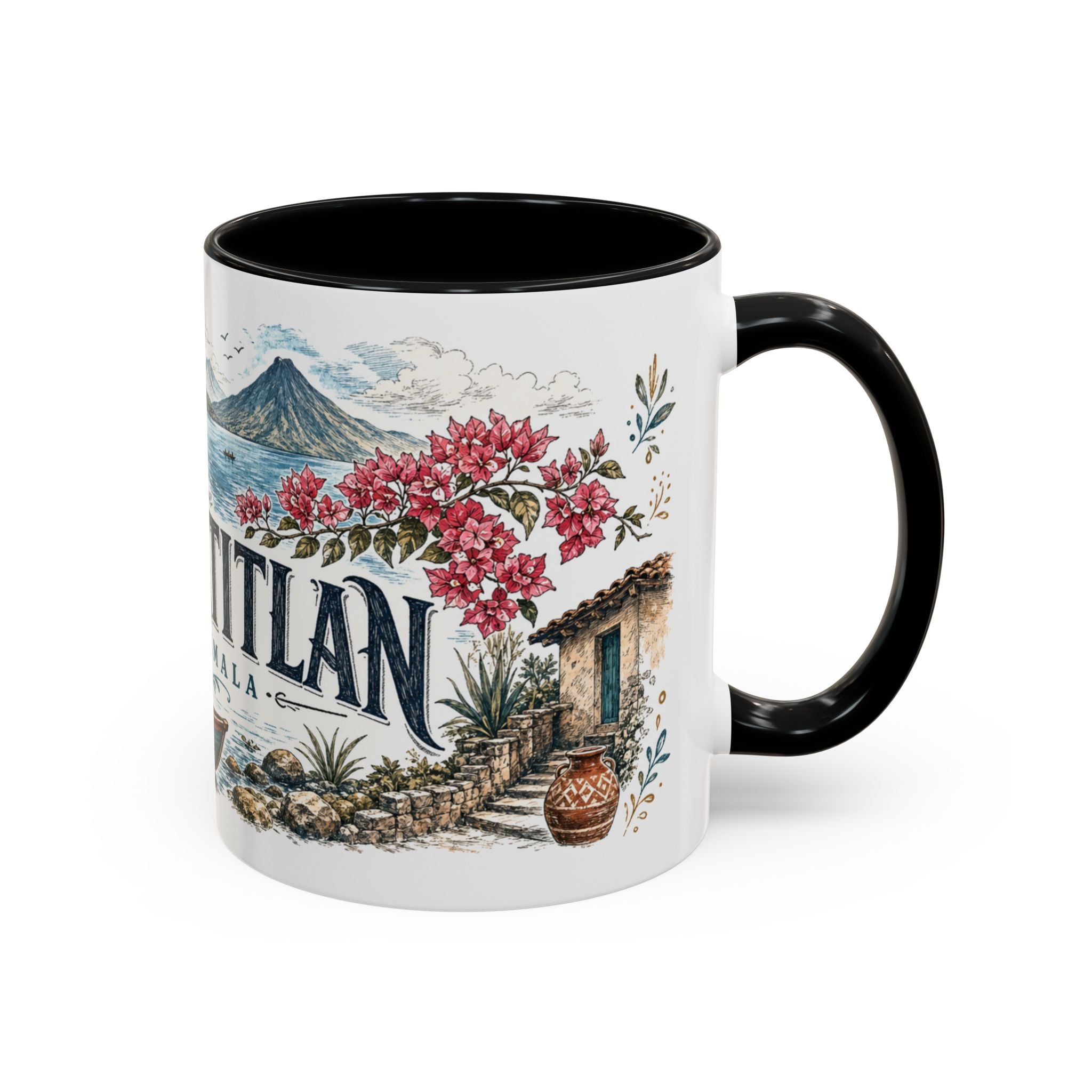 Lake Atitlan Mug, Guatemala Travel Souvenir, Bucket List Gift, Accent Ceramic Coffee Mug 11oz 15oz
