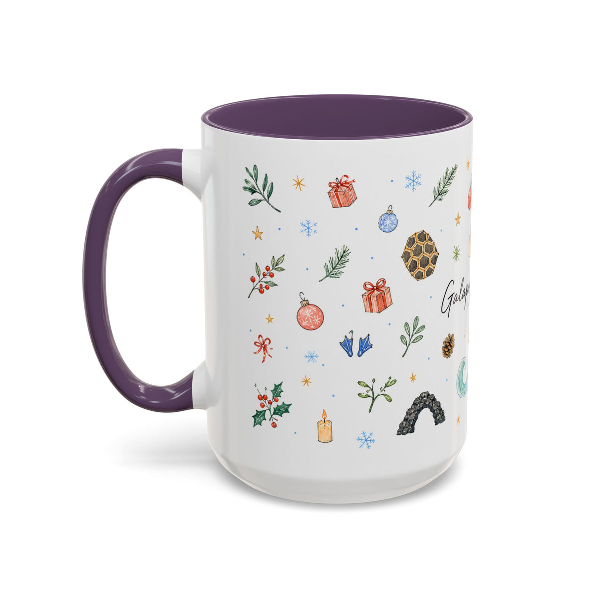 Galapagos Islands Christmas Mug | Watercolor Travel Souvenir | Holiday Gift | Accent Ceramic Coffee Cup 11oz 15oz