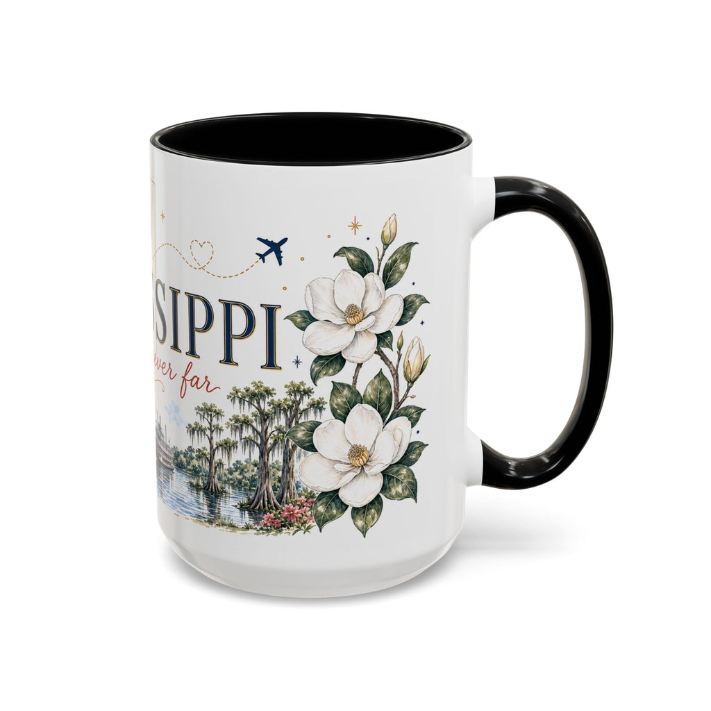 Mississippi State Map Mug | Moving Away, Homesick Gift | Botanical Accent Coffee Cup