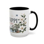 Mississippi State Map Mug | Moving Away, Homesick Gift | Botanical Accent Coffee Cup