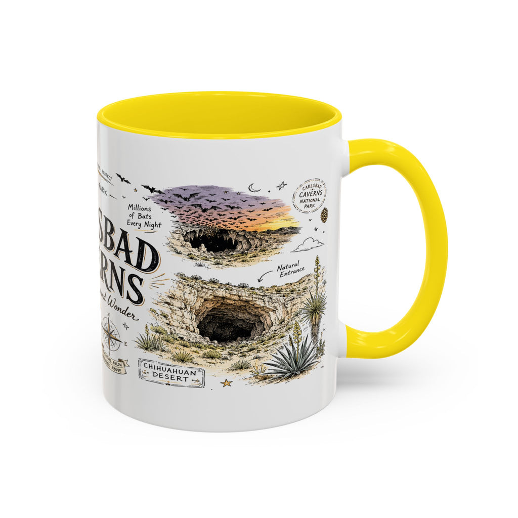 Carlsbad Caverns National Park Coffee Mug | New Mexico Cave Exploration Bat Gift | Accent Color Ceramic 11oz 15oz