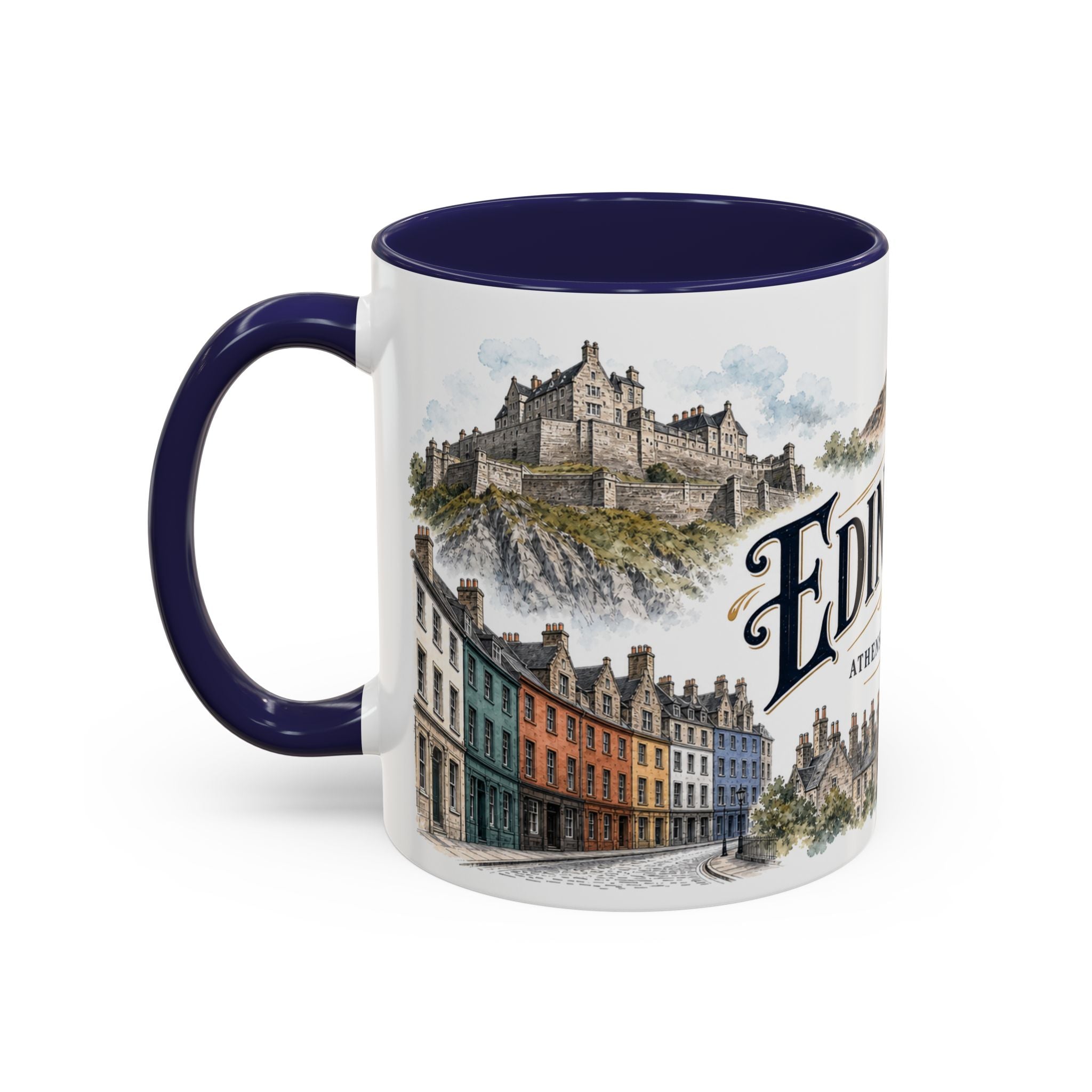 Edinburgh Coffee Mug | United Kingdom Travel Souvenir | Vintage Illustrated City Gift | 11 oz 15 oz Accent Mug