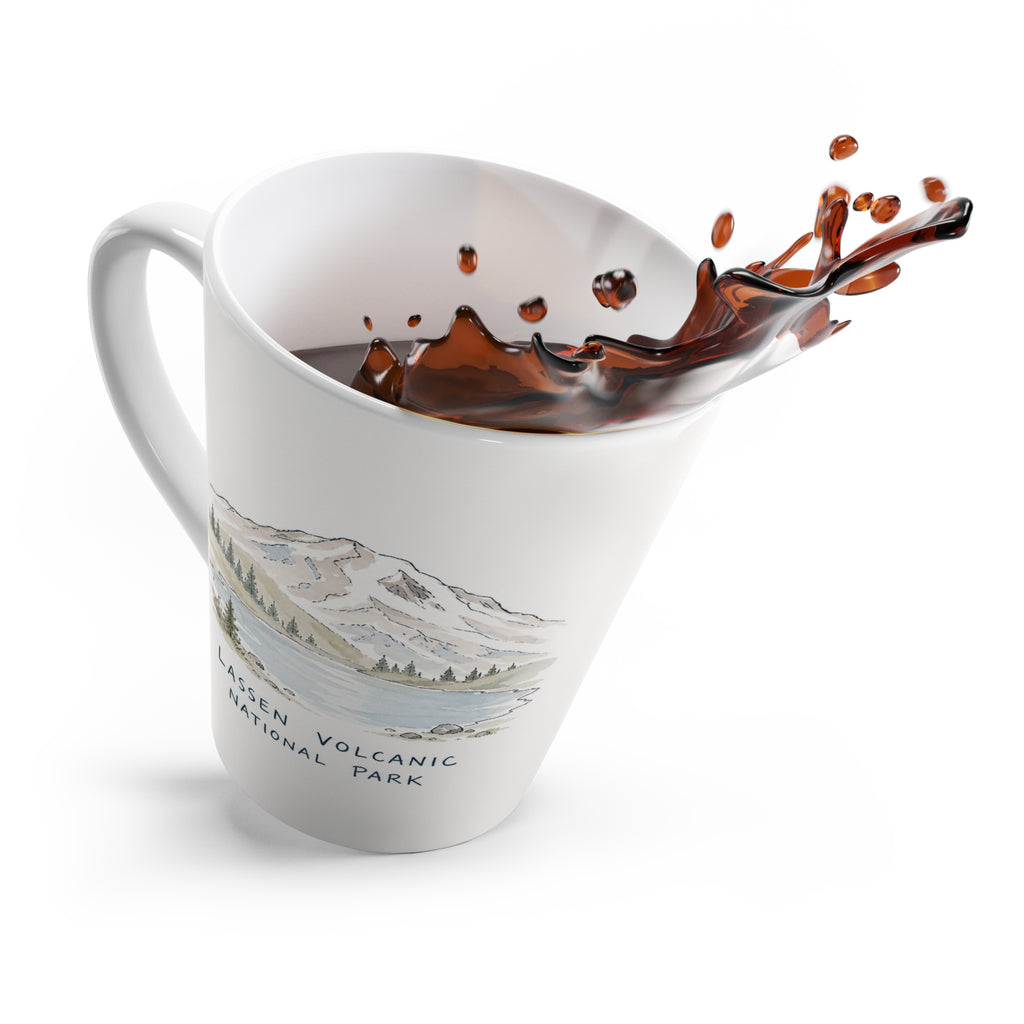 Lassen Volcanic National Park Latte Mug | Pastel Watercolor Nature Coffee Cup | 12 oz Travel Souvenir Gift