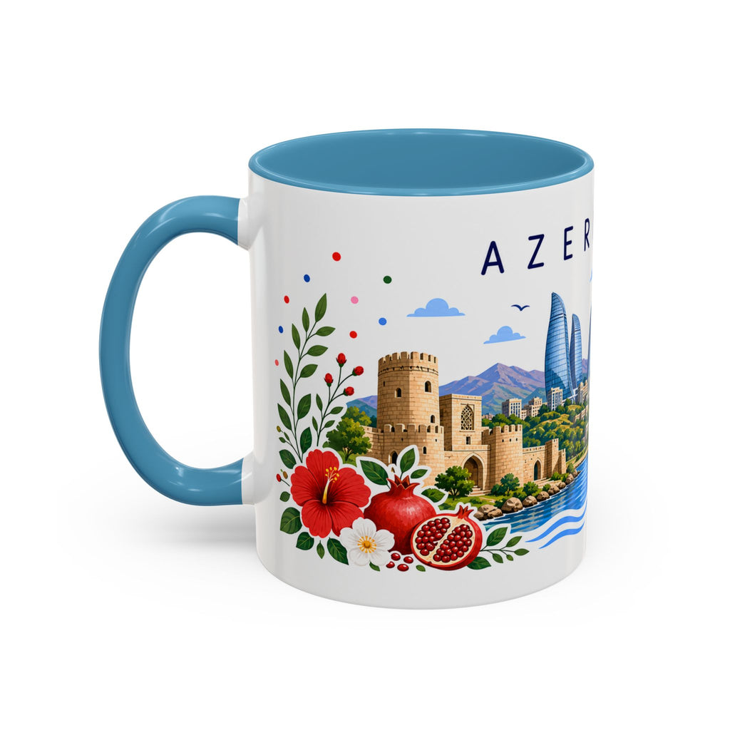 Azerbaijan Coffee Mug | Travel Souvenir Accent Mug | Place Gift Ceramic Cup 11oz 15oz